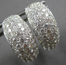 EXTRA LARGE 2.98CT DIAMOND 18KT WHITE GOLD MULTI ROW GRADUATING HUGGIE EARRINGS