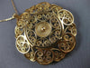 ANTIQUE EXTRA LARGE 14KT ROSE GOLD CLASSIC FLOWER CIRCLE FILIGREE PENDANT #21874