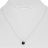 2.20CT DIAMOND & AAA GREEN SAPPHIRE 18KT WHITE GOLD CUSHION SQUARE LOVE NECKLACE