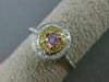 ESTATE GIA .43CT DIAMOND 18K TRI COLOR GOLD DOUBLE HALO FILIGREE ENGAGEMENT RING