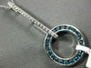 ESTATE .81CT WHITE & BLUE DIAMOND 14KT WHITE GOLD 3D CIRCLE OF LIFE KEY PENDANT
