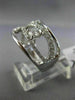 ESTATE WIDE .81CT ROUND DIAMOND 18KT WHITE GOLD 3D MULTI ROW ETOILE WAVE RING