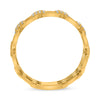 LARGE .13CT DIAMOND 14K YELLOW GOLD 3D MULTI OVAL LINK 3 ROW ANNIVERSARY RING