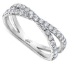 ESTATE .33CT DIAMOND 18KT WHITE GOLD 3D CLASSIC CRISS CROSS INFINITY LOVE RING