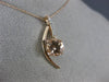 ESTATE 1.65CT DIAMOND & AAA MORGANITE 14KT ROSE GOLD 3D ELONGATED LOVE PENDANT