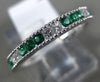 ESTATE .44CT DIAMOND & AAA EMERALD 14K WHITE GOLD SEMI ETERNITY ANNIVERSARY RING