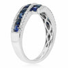 ESTATE WIDE 1.28CT DIAMOND & AAA SAPPHIRE 14KT WHITE GOLD 3D ANNIVERSARY RING