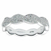 ESTATE .26CT DIAMOND 18KT WHITE GOLD ROPE SEMI ETERNITY WEDDING ANNIVERSARY RING