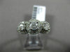 ESTATE 1.25CT DIAMOND 14KT WHITE GOLD 3 STONE FILIGREE MILGRAIN FRIENDSHIP RING