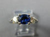 1.44CT DIAMOND & AAA SAPPHIRE 14K WHITE GOLD OVAL 3 STONE ENGAGEMENT RING #26977