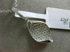 ESTATE .37CT DIAMOND 18KT WHITE GOLD 3D TWISTED MARQUISE FLOATING PENDANT CHAIN