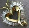 ESTATE 1.80CT BAGUETTE CUT DIAMOND 14KT YELLOW GOLD 3D OPEN HEART PENDANT #12019