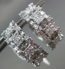 ESTATE WIDE 3.90CT ROUND & PRINCESS DIAMOND 18K WHITE GOLD OVAL HANGING EARRINGS