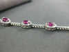 ANTIQUE 4.03CT DIAMOND & AAA RUBY 14KT WHITE GOLD CLUSTER TENNIS BRACELET #112