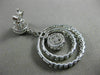 ESTATE LARGE 4.03 DIAMOND 14KT WHITE GOLD 3D CIRCULAR FLOWER HANGING EARRINGS