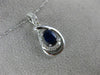 ESTATE .78CT DIAMOND & AAA SAPPHIRE 14K WHITE GOLD 3D OVAL INFINITY LOVE PENDANT