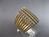 EXTRA LARGE 1.05CT DIAMOND 14KT 2 TONE GOLD MULTI ROW MULTI BAR CRISS CROSS RING