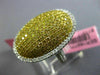 EXTRA LARGE 2.21CT WHITE & INTENSE YELLOW DIAMOND 18K 2TONE GOLD MICRO PAVE RING