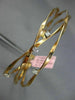 ESTATE LARGE .25CT DIAMOND 14K ROSE GOLD MULTI ROW SWIRL ETOILE BANGLE BRACELET