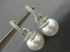 ESTATE LARGE 1.6CT DIAMOND & AAA SOUTH SEA PEARL 18K WHITE GOLD HANGING EARRINGS