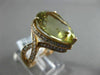 ESTATE LARGE 8.73CT DIAMOND & AAA LIME QUARTZ 14KT ROSE GOLD HALO INFINITY RING