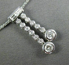 ESTATE .60CT DIAMOND 18KT WHITE GOLD 3D BEZEL JOURNEY SOLITARE FLOATING PENDANT