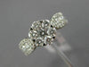 ESTATE 1.32CT DIAMOND 14KT WHITE GOLD 3D CLUSTER FLOWER ENGAGEMENT PROMISE RING