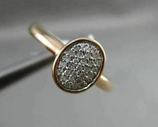ESTATE WIDE .15CT ROUND DIAMOND 14KT ROSE GOLD 3D OVAL PAVE CLASSIC RING FG VSSI