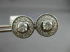 ESTATE LARGE 1.50CT DIAMOND 14K WHITE GOLD 3D SOLITAIRE HALO ROUND STUD EARRINGS