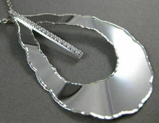 ESTATE LARGE .26CT DIAMOND 14KT WHITE GOLD 3D TEAR DROP HANDCRAFTED LOVE PENDANT