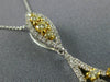 ESTATE EXTRA LARGE 1.72CT WHITE & FANCY YELLOW DIAMOND 18KT 2 TONE GOLD PENDANT