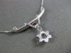 ESTATE .10CT DIAMOND PLATINUM SOLITAIRE DROP FLOWER NECKLACE BEAUTIFUL!! #9487