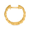 LARGE .19CT DIAMOND 14KT YELLOW GOLD 3D CUBAN LINK HUGGIE HOOP HANGING EARRINGS