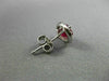 ESTATE 1.40CT DIAMOND & AAA RUBY 14K WHITE GOLD 3D ROUND HALO CLASSIC EARRINGS