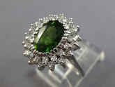 LARGE 2.60CT DIAMOND & AAA INTENSE PERIDOT 14K WHITE GOLD ENGAGEMENT RING #28312