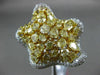 GIA EXTRA LARGE 7.95CT WHITE & FANCY YELLOW DIAMOND 18K 2 TONE GOLD 3D STAR RING