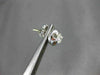 ESTATE LARGE .6CT DIAMOND 18K WHITE GOLD CLASSIC FLOWER SOLITAIRE EARRINGS 6407