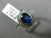 ESTATE 1.82CT DIAMOND & AAA SAPPHIRE 14K WHITE GOLD OVAL 3D HALO ENGAGEMENT RING