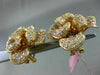 ESTATE LARGE 2.51CT DIAMOND 18KT ROSE GOLD 3D HANDCRATED FLOWER CLIP ON EARRINGS