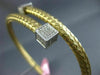 ESTATE LARGE .82CT DIAMOND 14K 2 TONE GOLD 3D SQUARE CRISS CROSS BANGLE BRACELET