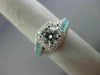 ESTATE 1.34CT DIAMOND & AAA PARAIBA 14K WHITE GOLD INFINITY HALO ENGAGEMENT RING