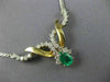 ANTIQUE 1.95CT DIAMOND & AAA EMERALD 14K WHITE & YELLOW GOLD SWIRL NECKLACE 6871