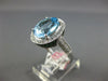 6.14CT DIAMOND & AQUAMARINE & TSAVORITE 14K WHITE & BLACK GOLD 3D OVAL HALO RING
