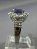 ESTATE 2.25CT DIAMOND & TANZANITE 14KT WHITE GOLD 3D DOUBLE HALO ENGAGEMENT RING