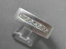 ESTATE 1CT DIAMOND 14K W GOLD 7 STONE PRINCESS CUT MENS ANNIVERSARY RING #20716