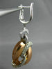 ESTATE LARGE .50CT DIAMOND 14KT WHITE & ROSE GOLD 3D LOVE KNOT HANGING EARRINGS