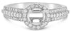 ESTATE .45CT DIAMOND 14K WHITE GOLD ROUND HALO 3 ROW SEMI MOUNT ENGAGEMENT RING