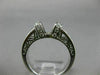 WIDE .75CT DIAMOND 14K WHITE GOLD TRIANGULAR FILIGREE SEMI MOUNT ENGAGEMENT RING