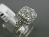 ESTATE WIDE 1.41CT DIAMOND 18K WHITE GOLD 3D SQUARE HALO ENGAGEMENT PROMISE RING