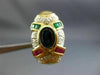 ANTIQUE LARGE 2.64CT DIAMOND & MULTI-GEM 14KT TWO TONE CLIP ON EARRINGS #21745